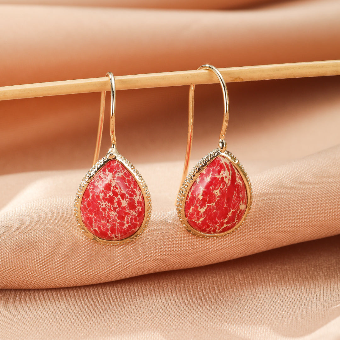 Boucles d’Oreilles Jaspe – Flamme d'Amour