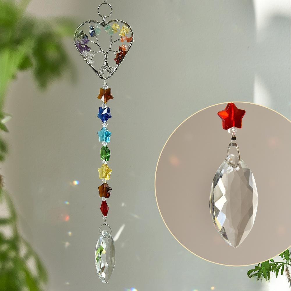 Capteur de Soleil 'Harmonie' 7 Chakras sur Arbre de Vie