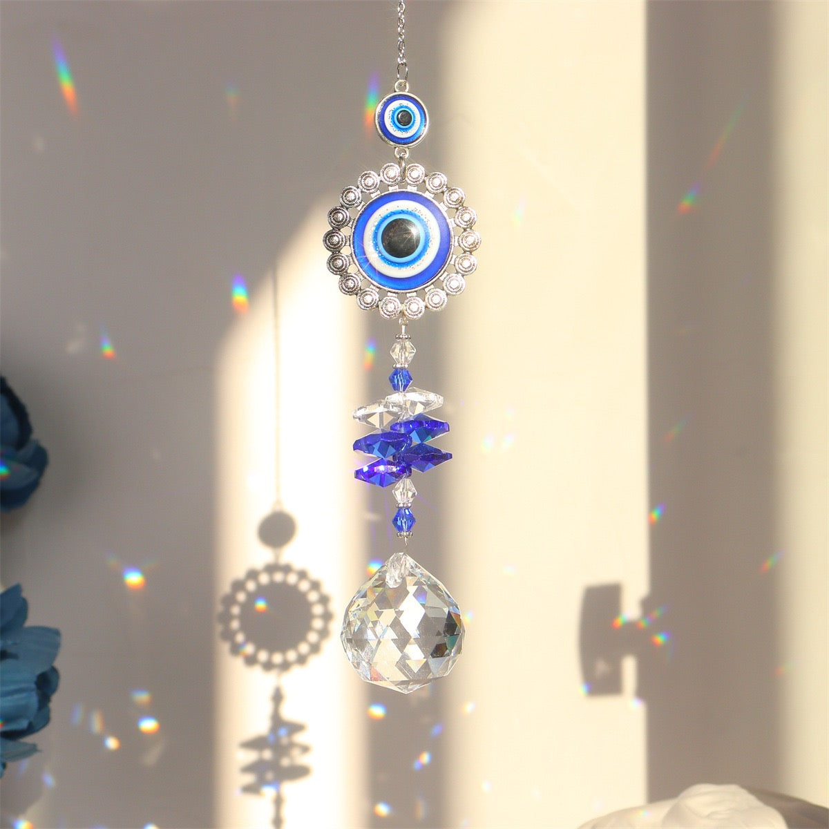 Evil Eye Sun Catcher – Protego, Clear Quartz
