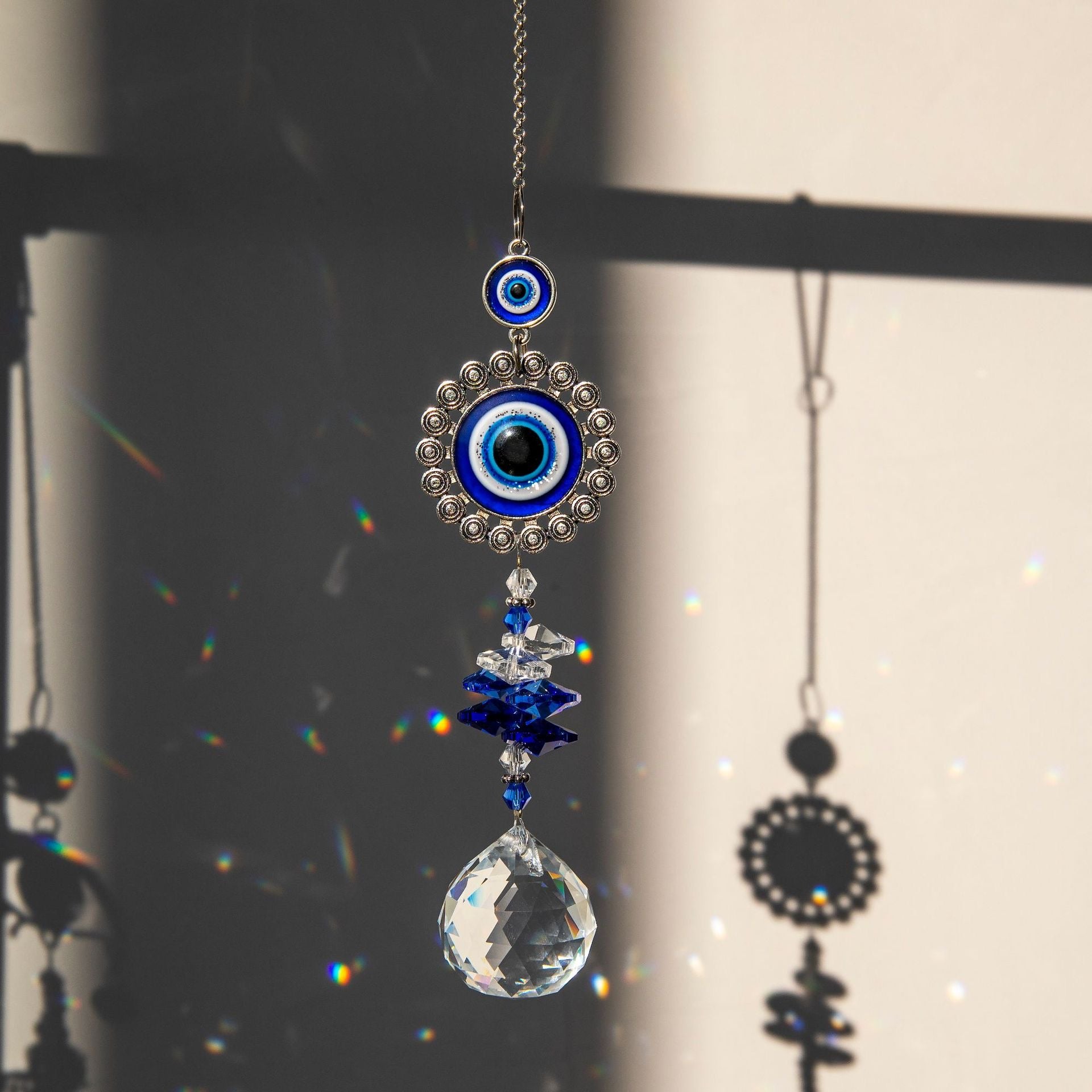 Evil Eye Sun Catcher – Protego, Clear Quartz