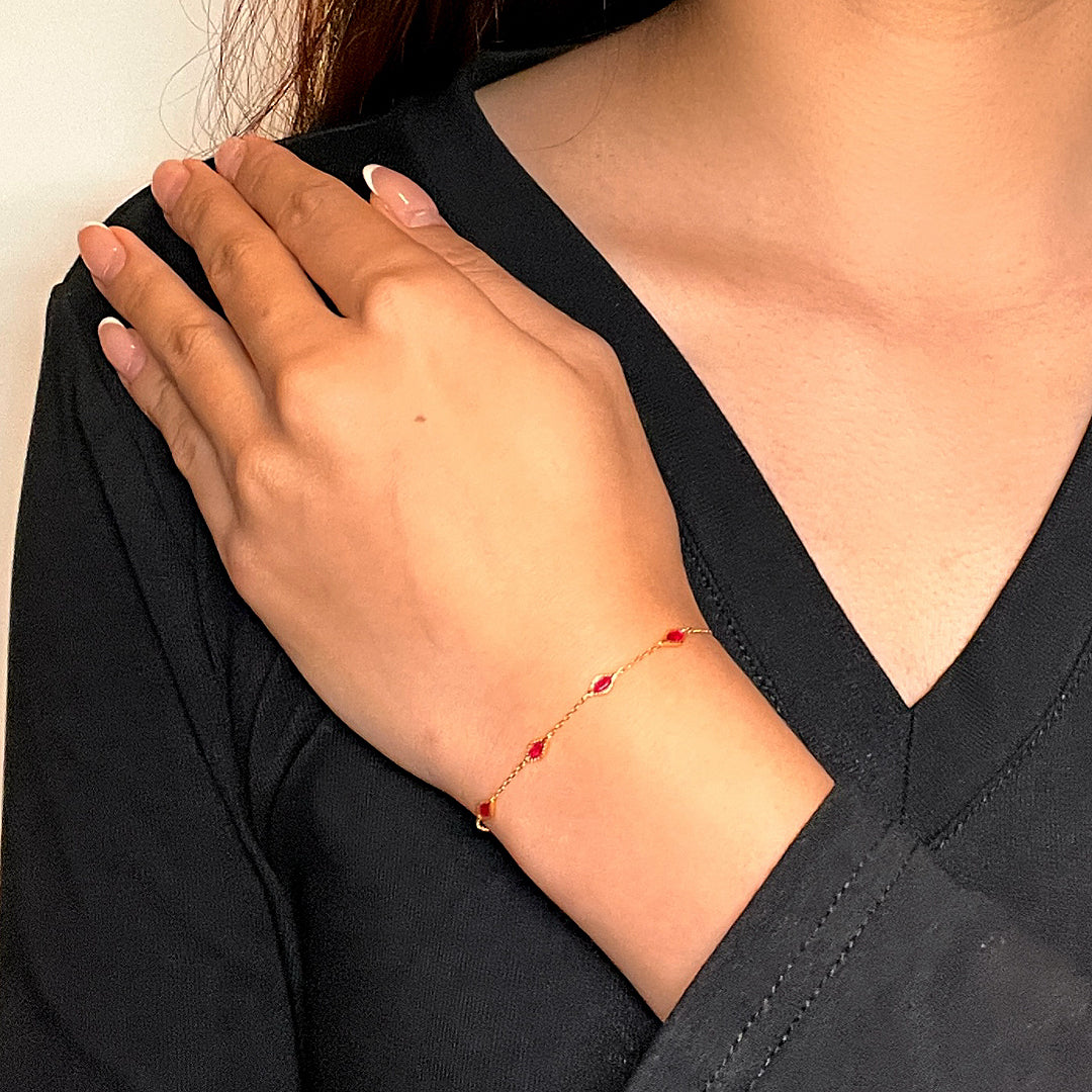 Bracelet Cornaline – Grâce Intuitive, Argent Plaqué Or 14k