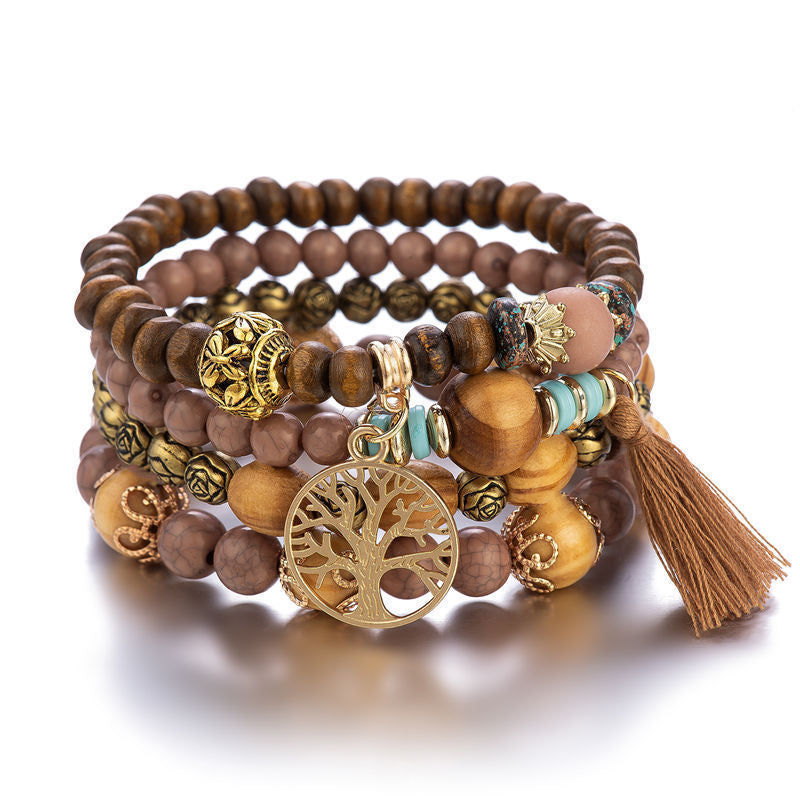 Bracelet Arbre de Vie 'Abondance' en Bois