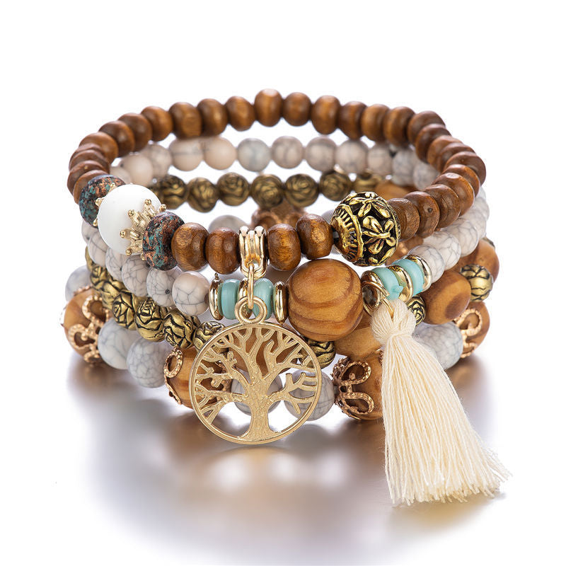 Bracelet Arbre de Vie 'Abondance' en Bois