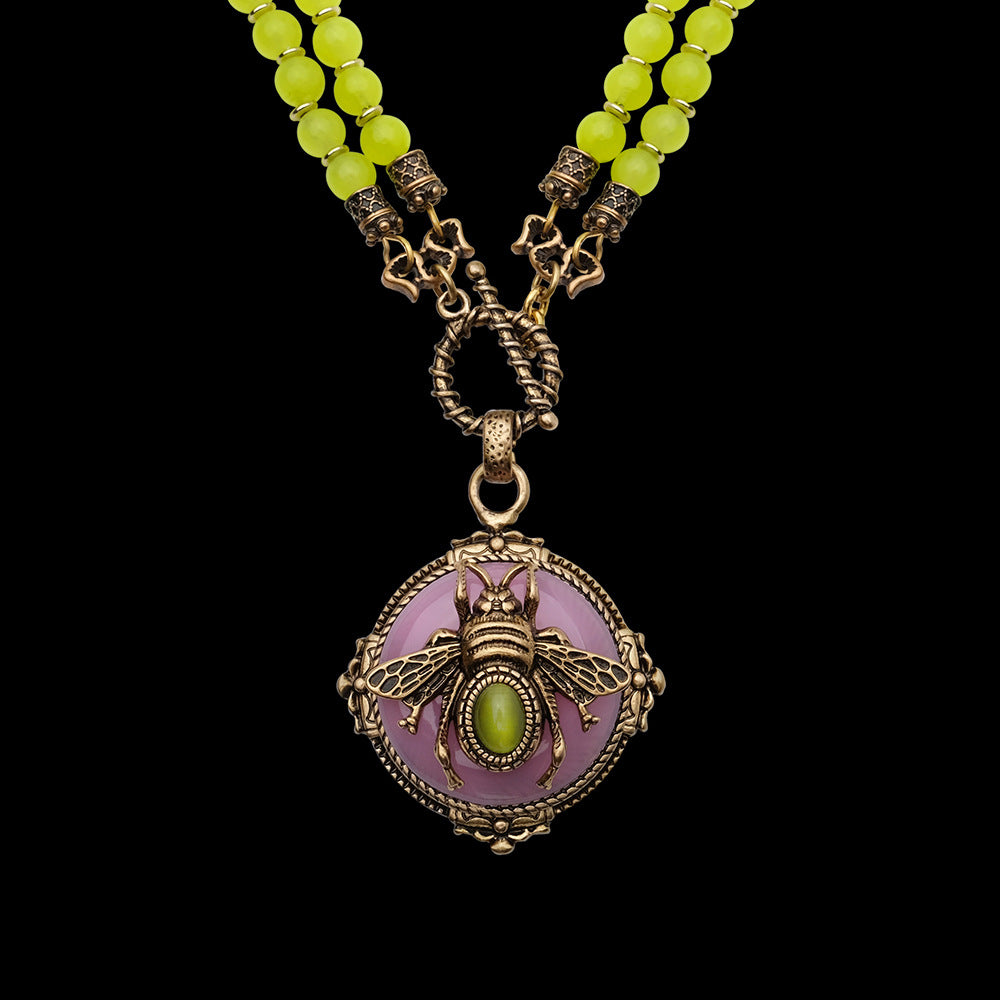 Collier Agate Jaune – Abeille Royale