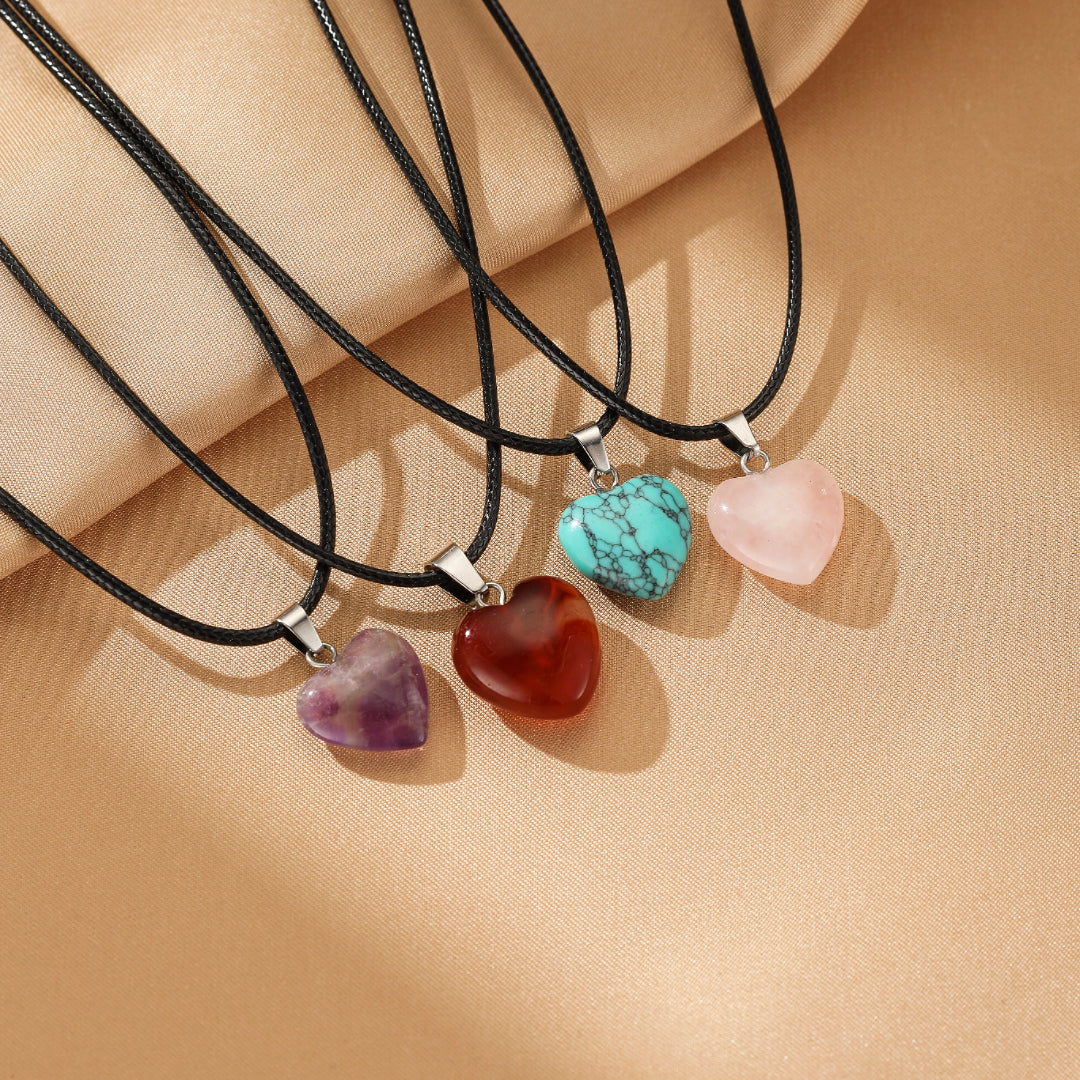 Collier Agate Rouge – Cœur Vital