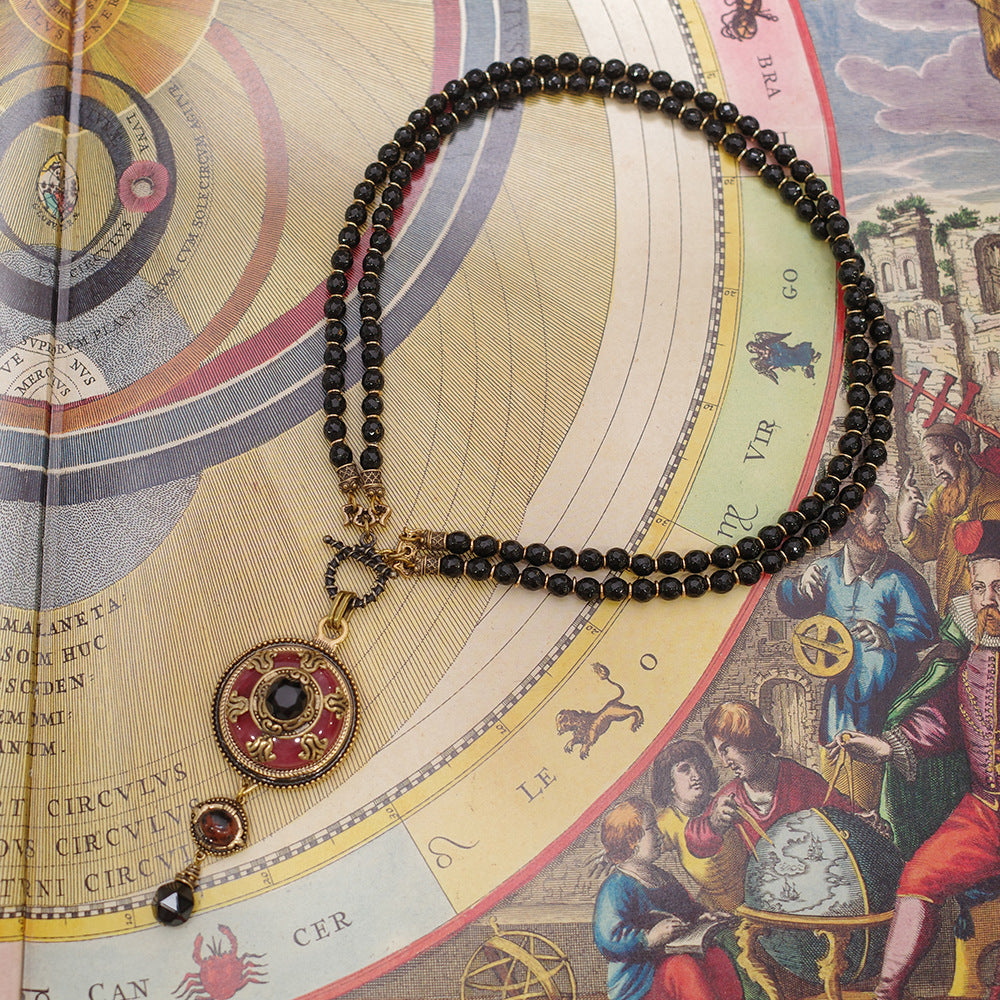 Collier Agate – Rouge et Noir