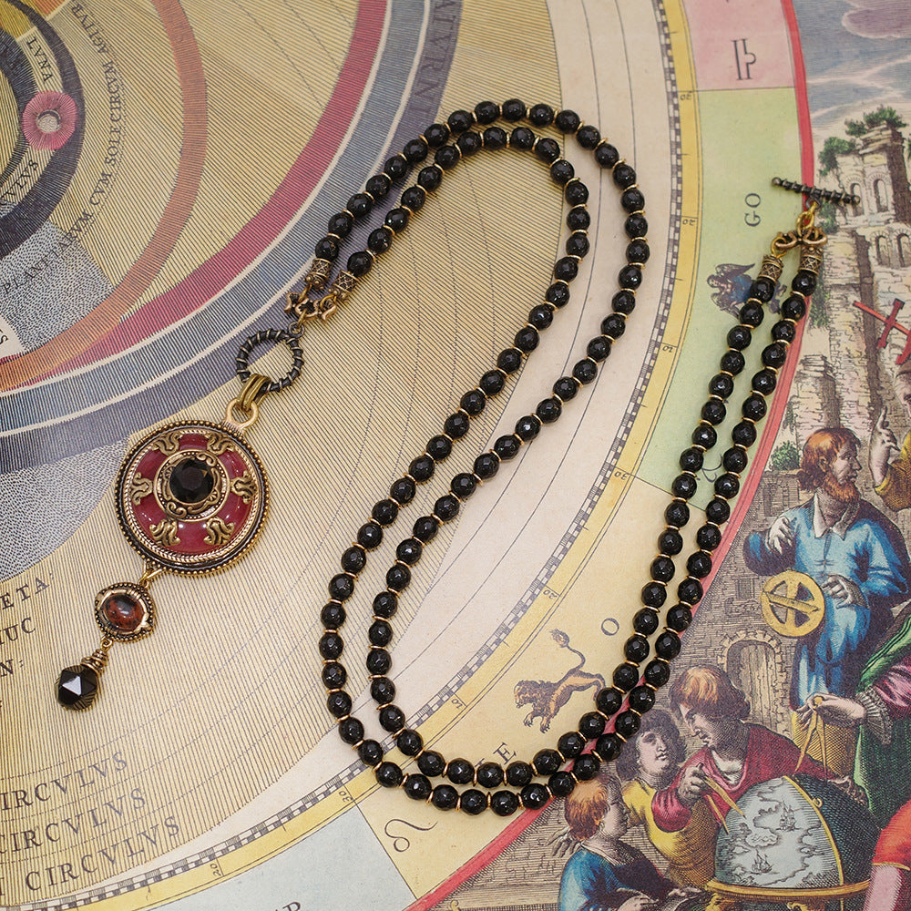 Collier Agate – Rouge et Noir