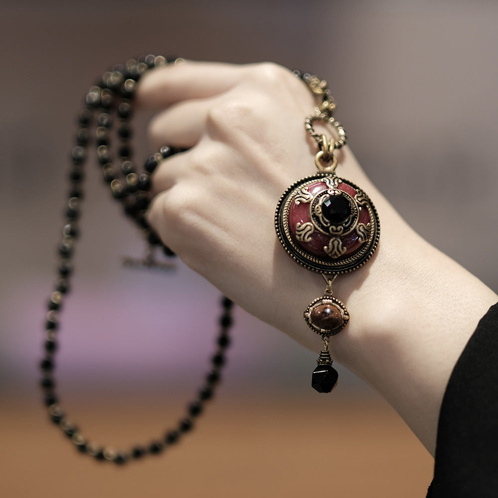 Collier Agate – Rouge et Noir