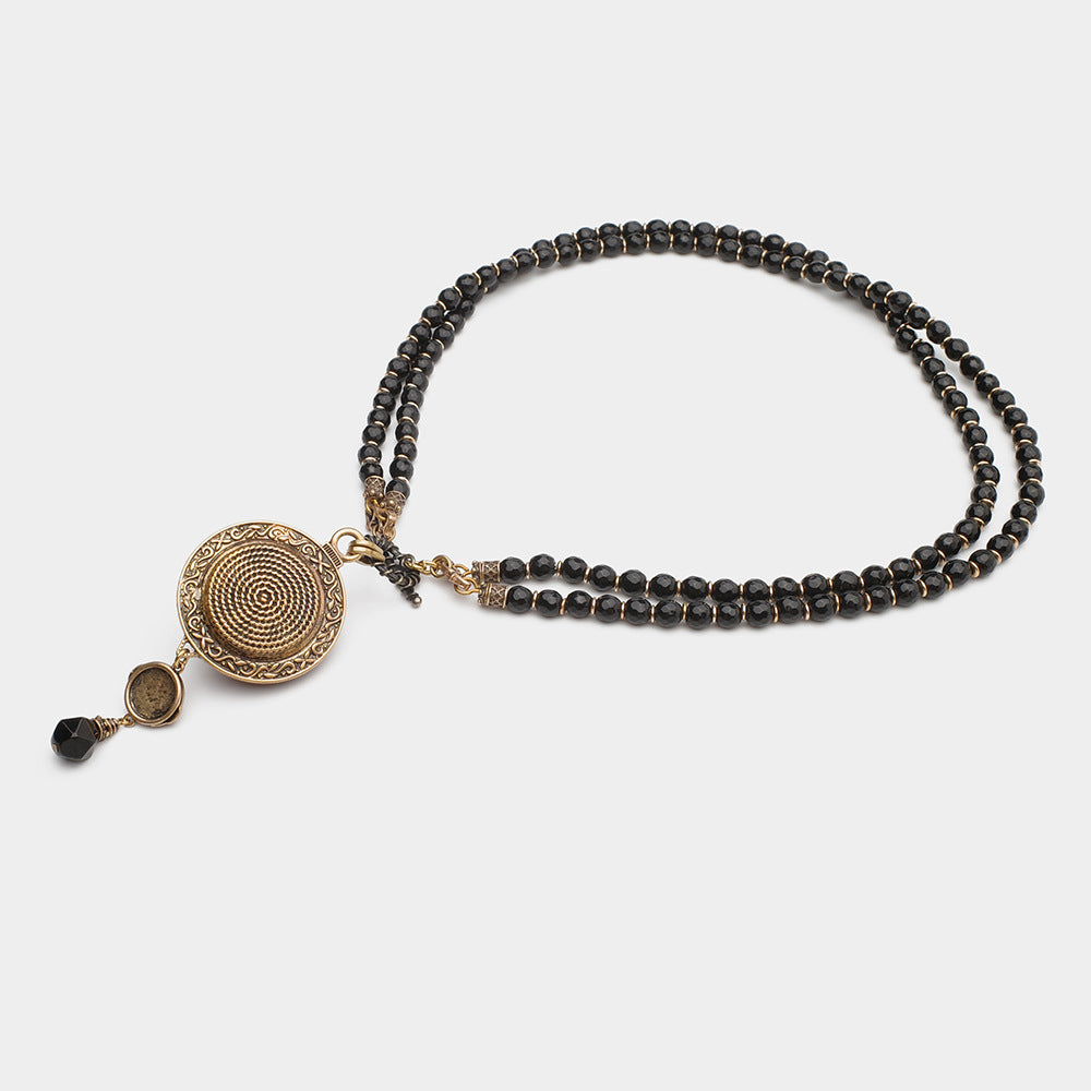 Collier Agate – Rouge et Noir