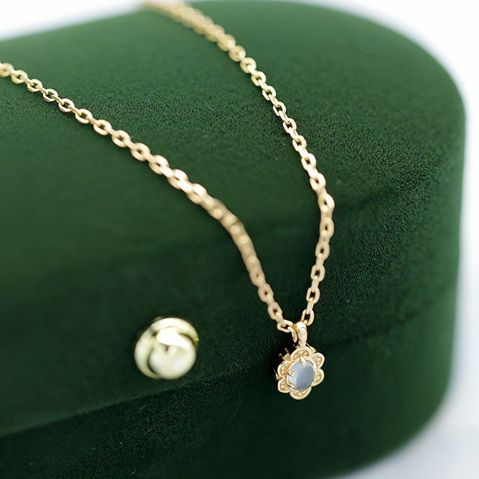 Collier Aigue-Marine – Aura Marine, Argent Plaqué Or