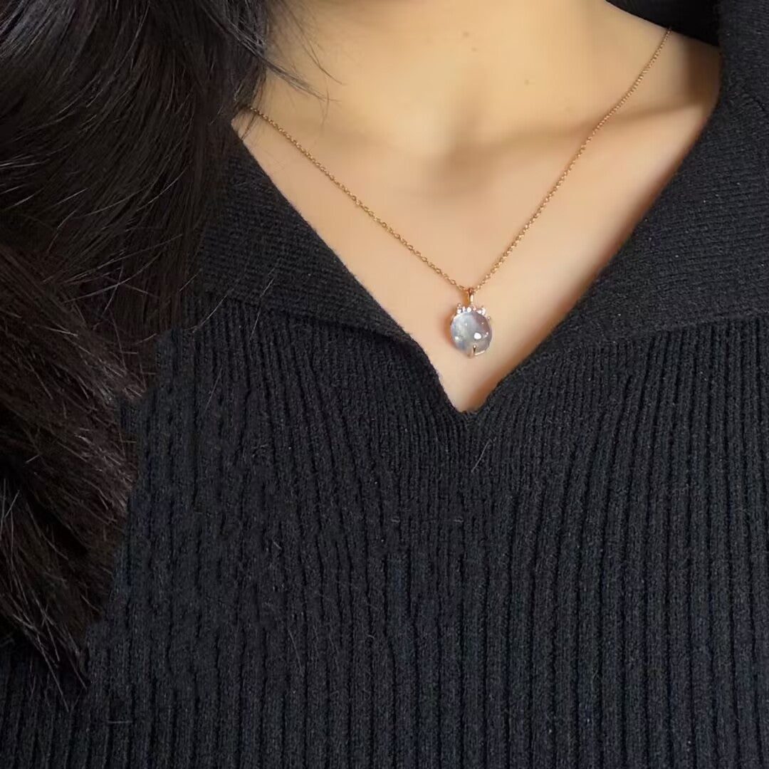 Collier Aigue Marine – Cascade Scintillante, Argent Plaqué Or