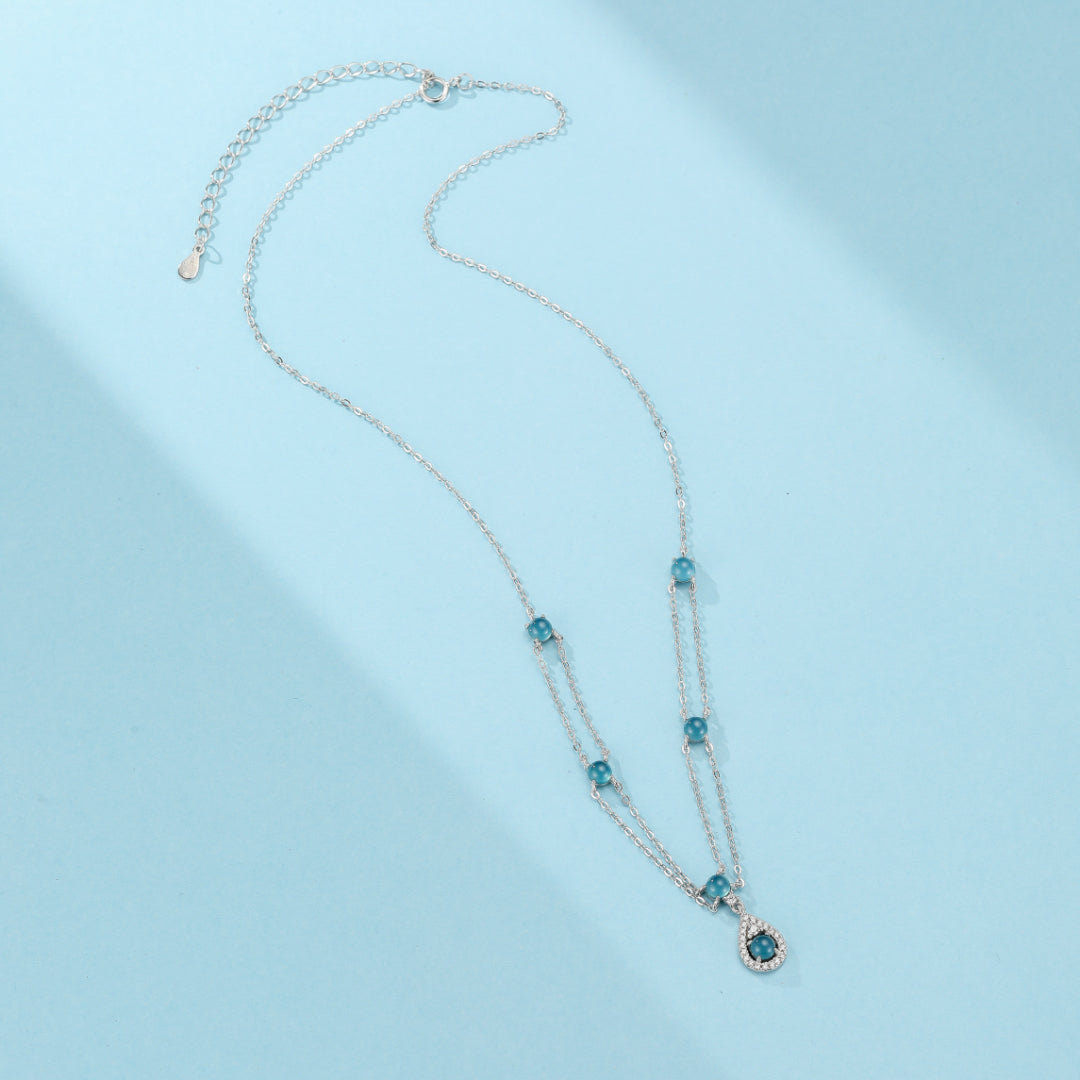 Collier Aigue marine – Larmes de Sirène, Argent