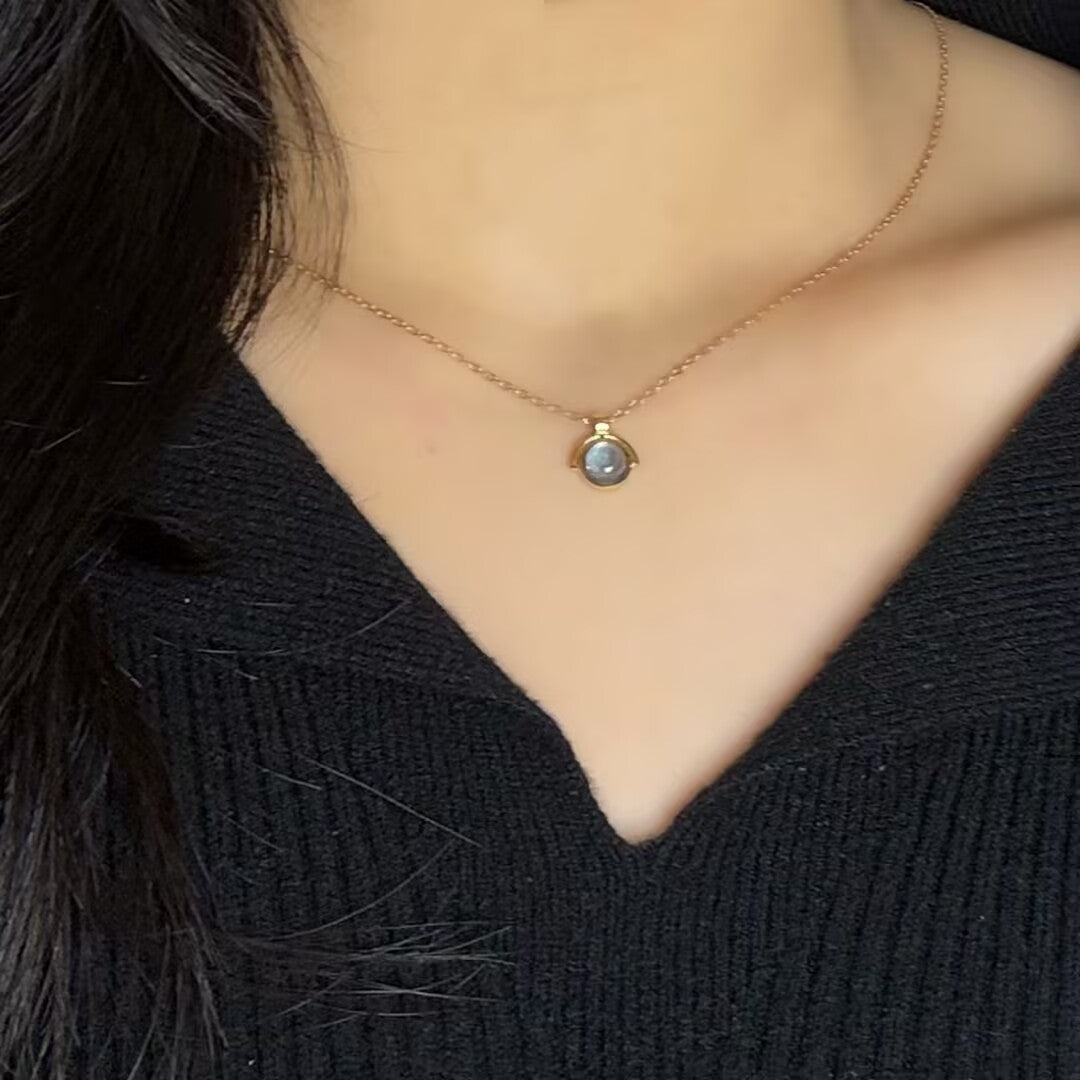 Aquamarine Necklace – Glow of the Depths, 925 Sterling Silver