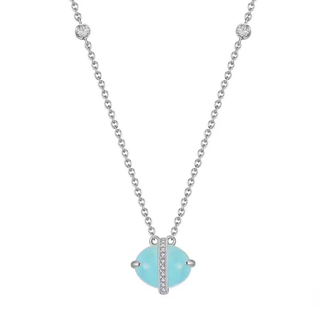 Aquamarine Necklace – Light of the Seas, 14K Gold Plated Silver