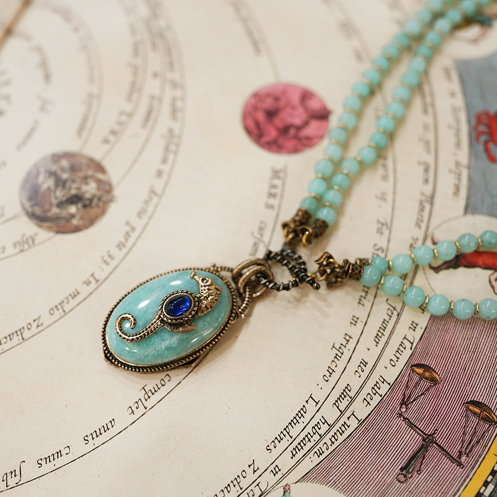 Collier Amazonite – Hippocampe