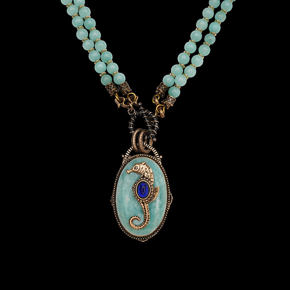Collier Amazonite – Hippocampe
