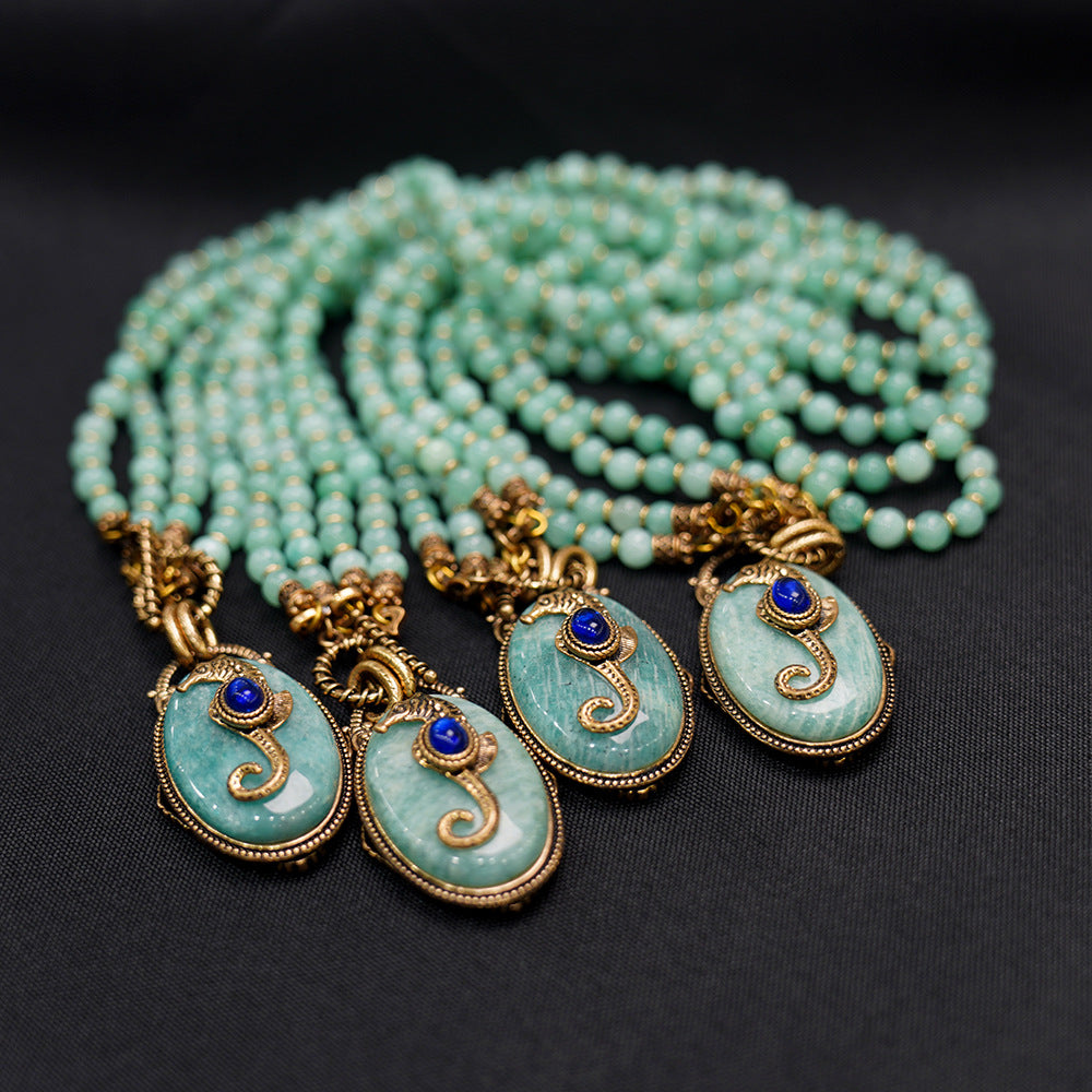 Collier Amazonite – Hippocampe