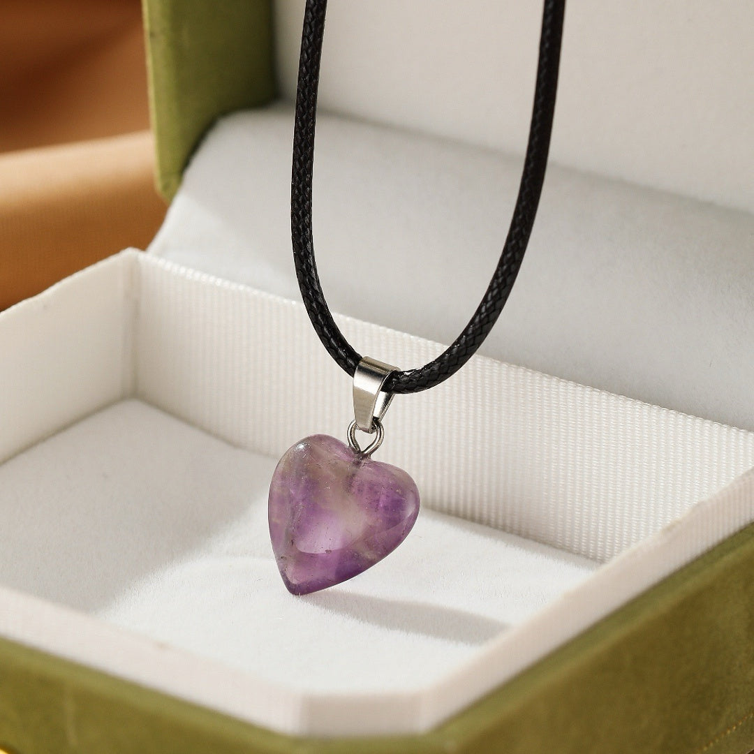 Collier Améthyste – Cœur Intuitif
