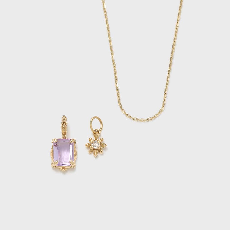 Collier Améthyste - Étoile Pourpre, Argent Plaqué Or