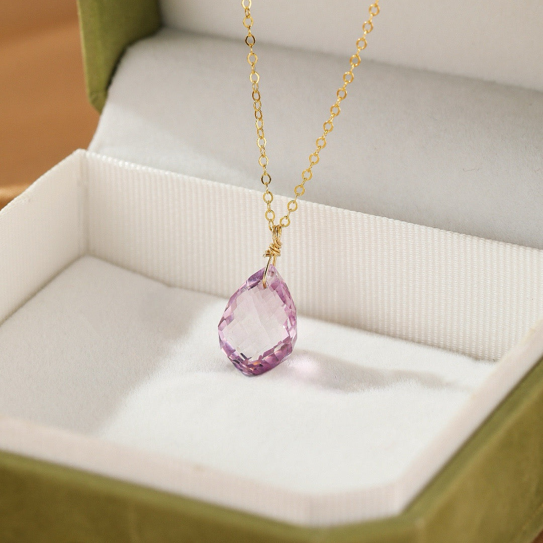 Collier Améthyste – Goutte Pure, Argent