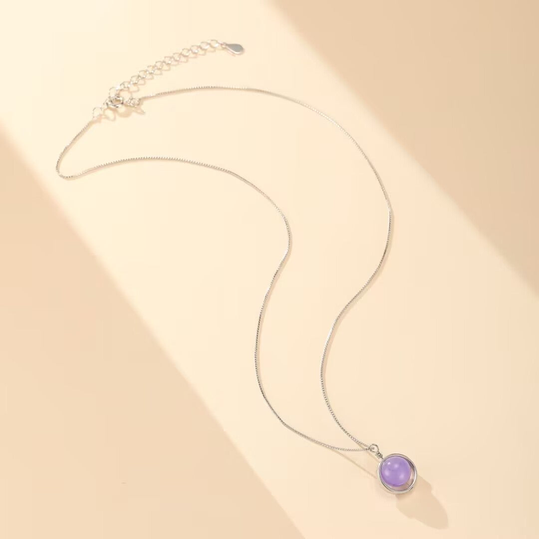 Collier Améthyste – Sphère Céleste, Argent 925