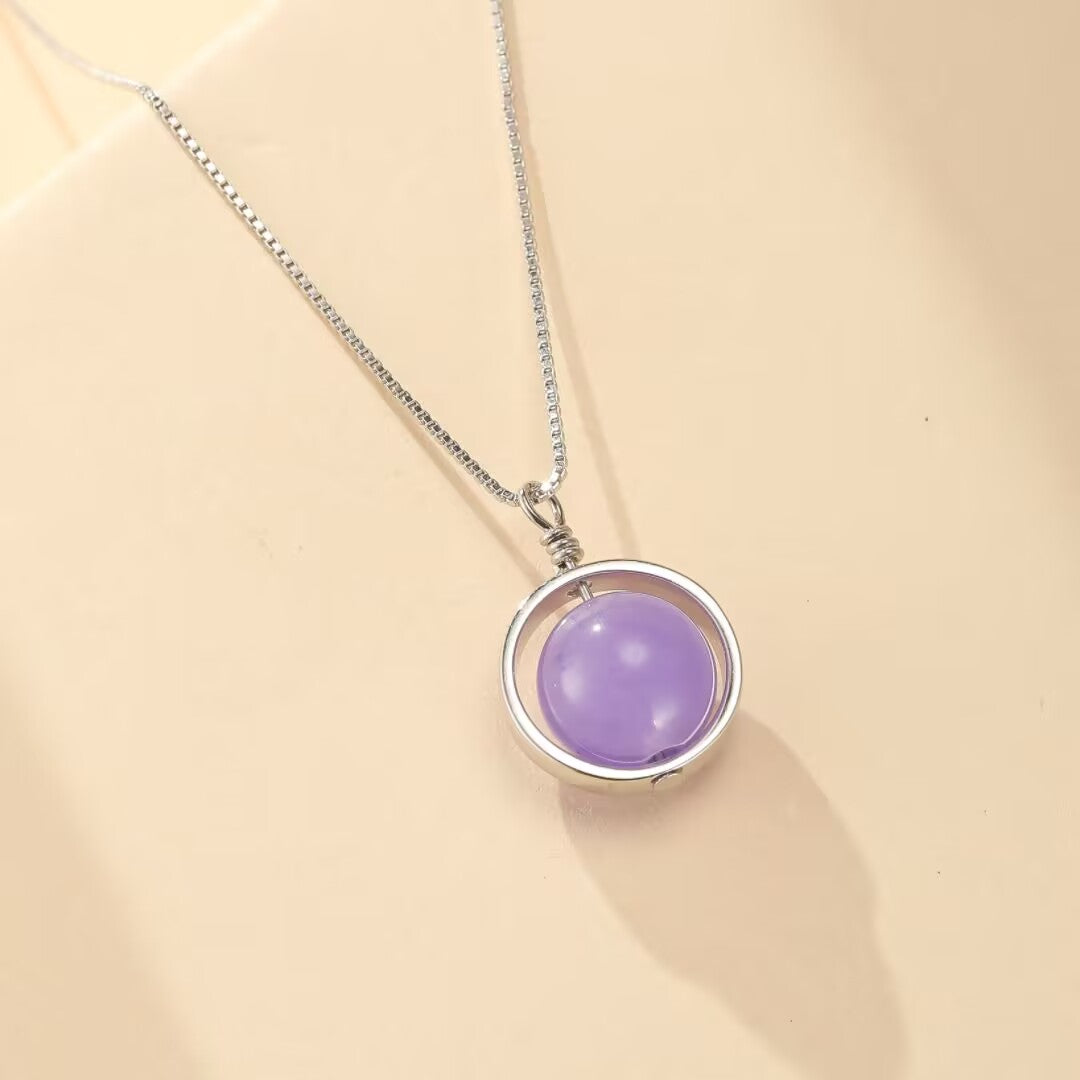 Collier Améthyste – Sphère Céleste, Argent 925
