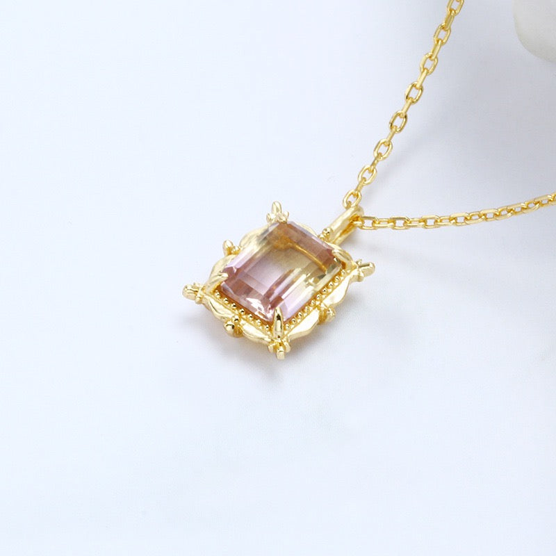 Ametrine Necklace – Splendor, Gold Plated Silver