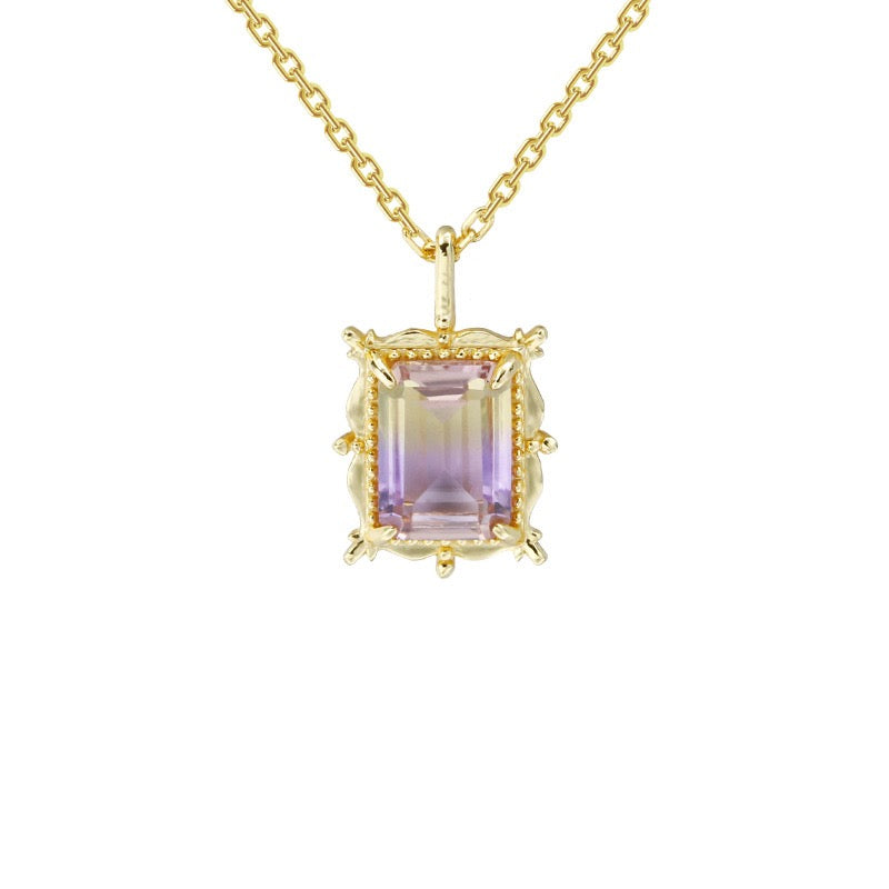 Ametrine Necklace – Splendor, Gold Plated Silver
