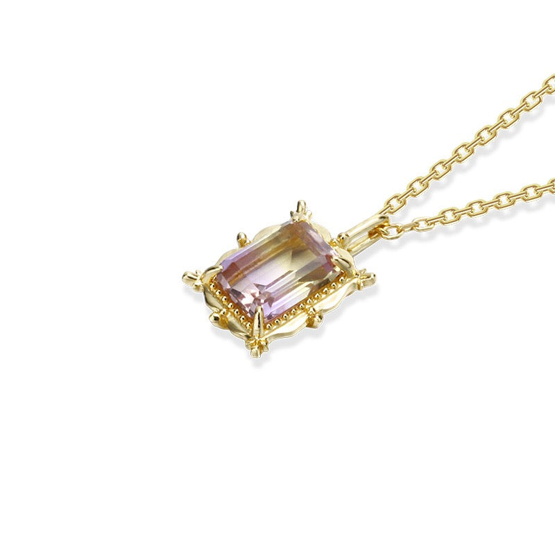 Ametrine Necklace – Splendor, Gold Plated Silver