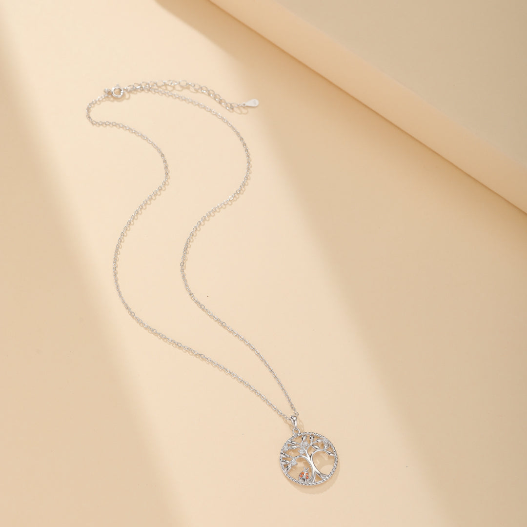 Collier Arbre de Vie – Coccinelle Porte-Bonheur, Argent 925