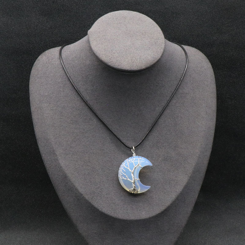 Collier Arbre de Vie en Pierres Naturelles - Lune
