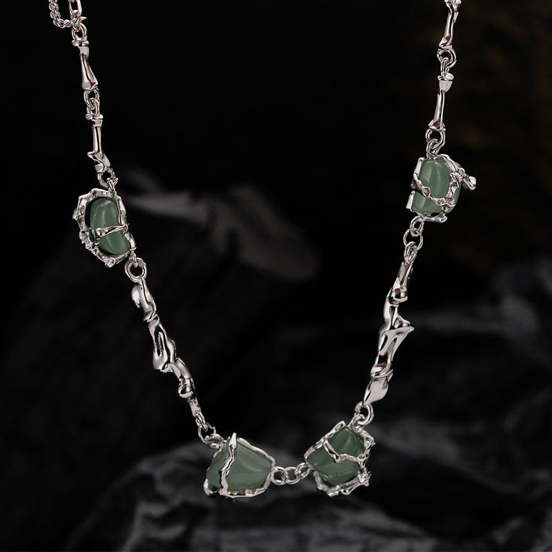 Collier Aventurine – Fleur de Sérénité, Argent