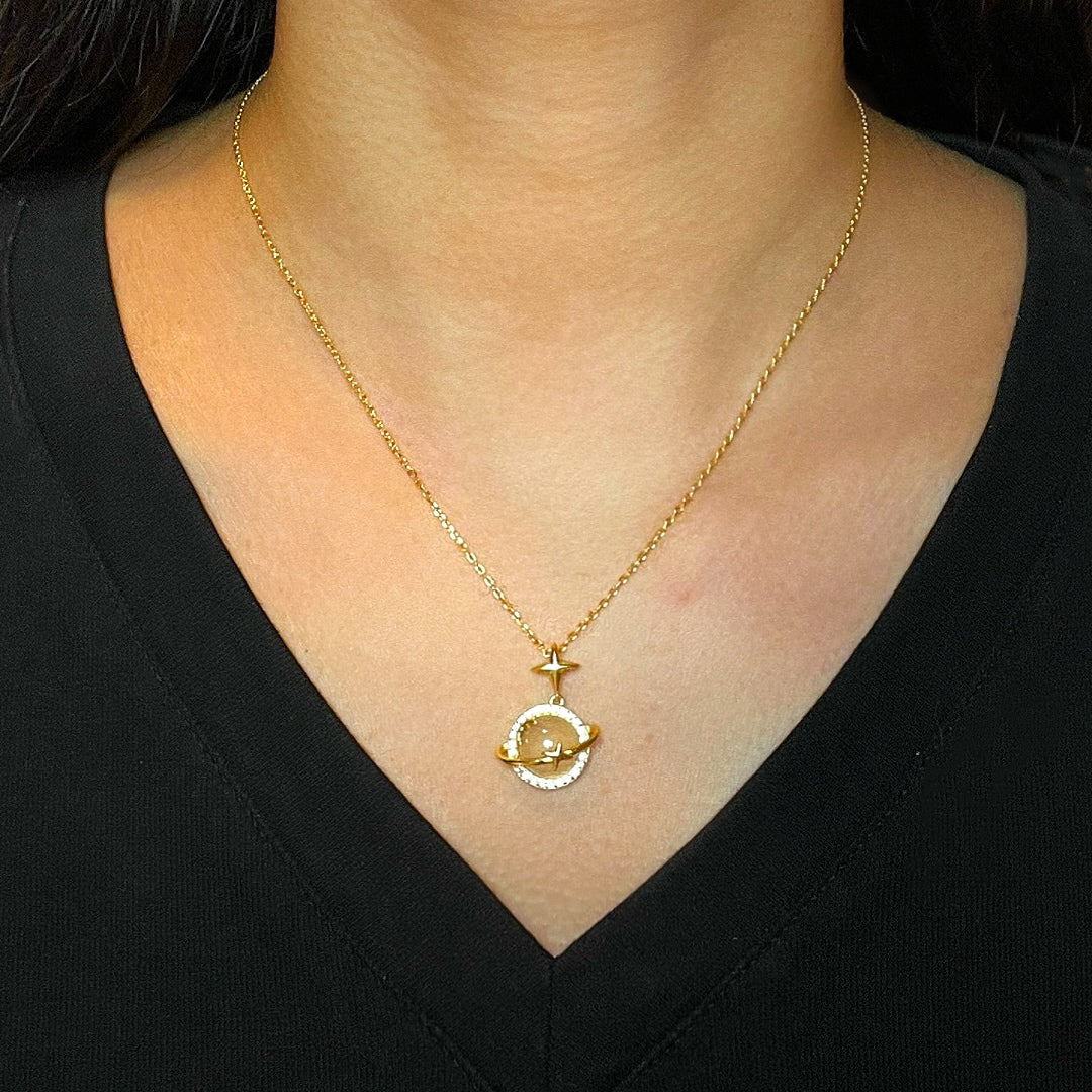 Collier Calcédoine Blanche – Étoile Céleste, Argent