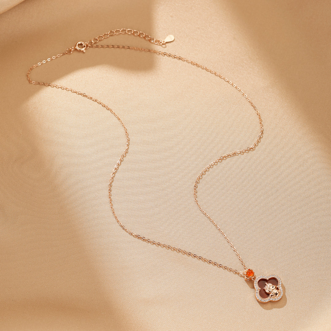 Bijoux-Collier Cheval – Esprit Libre, Argent Plaqué Or Rose