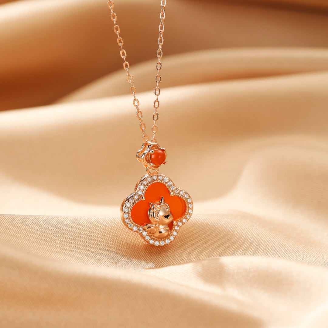 Bijoux-Collier Cheval – Esprit Libre, Argent Plaqué Or Rose