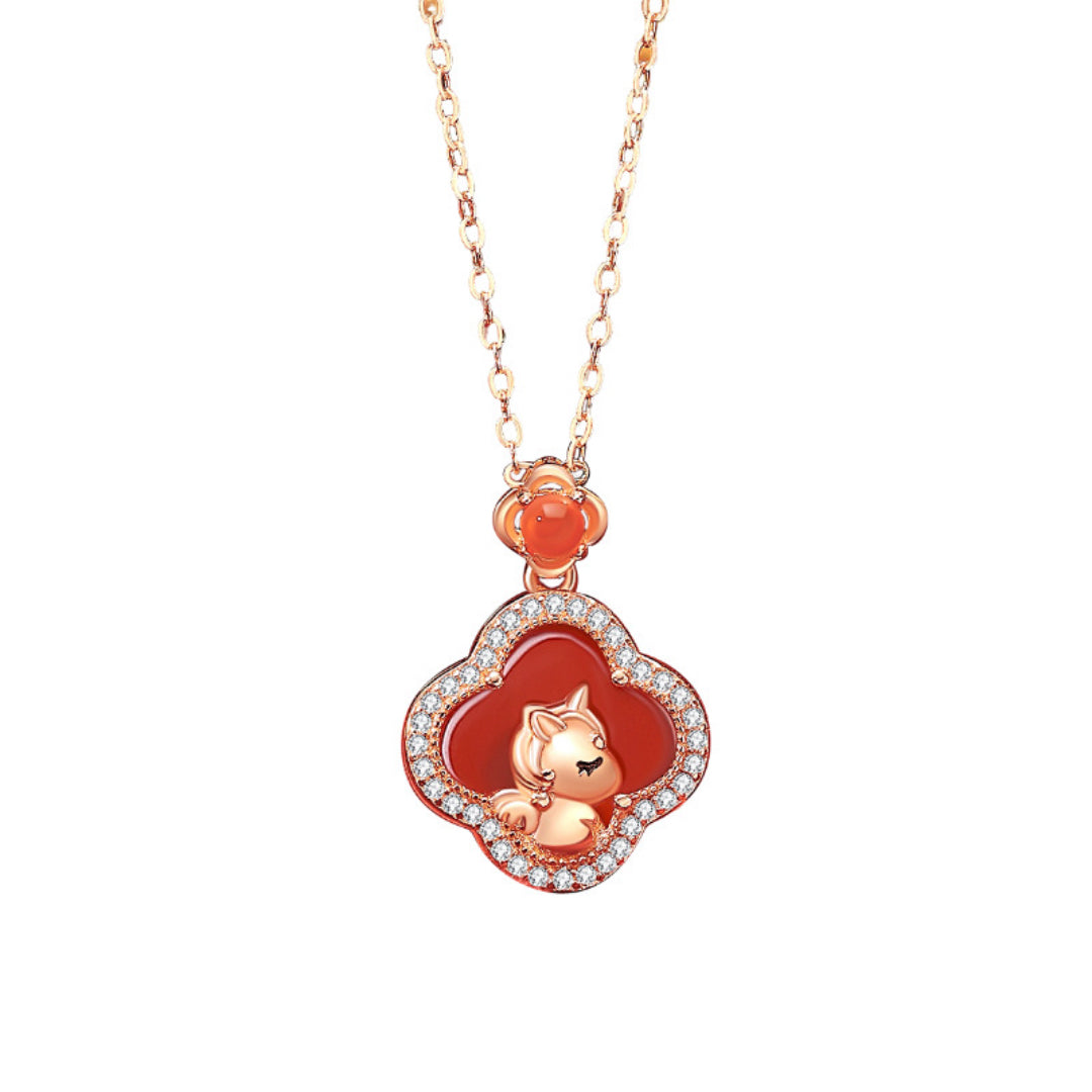 Bijoux-Collier Cheval – Esprit Libre, Argent Plaqué Or Rose