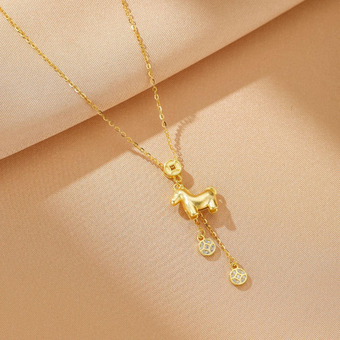 Collier Cheval – Talisman Doré, Argent Plaqué Or