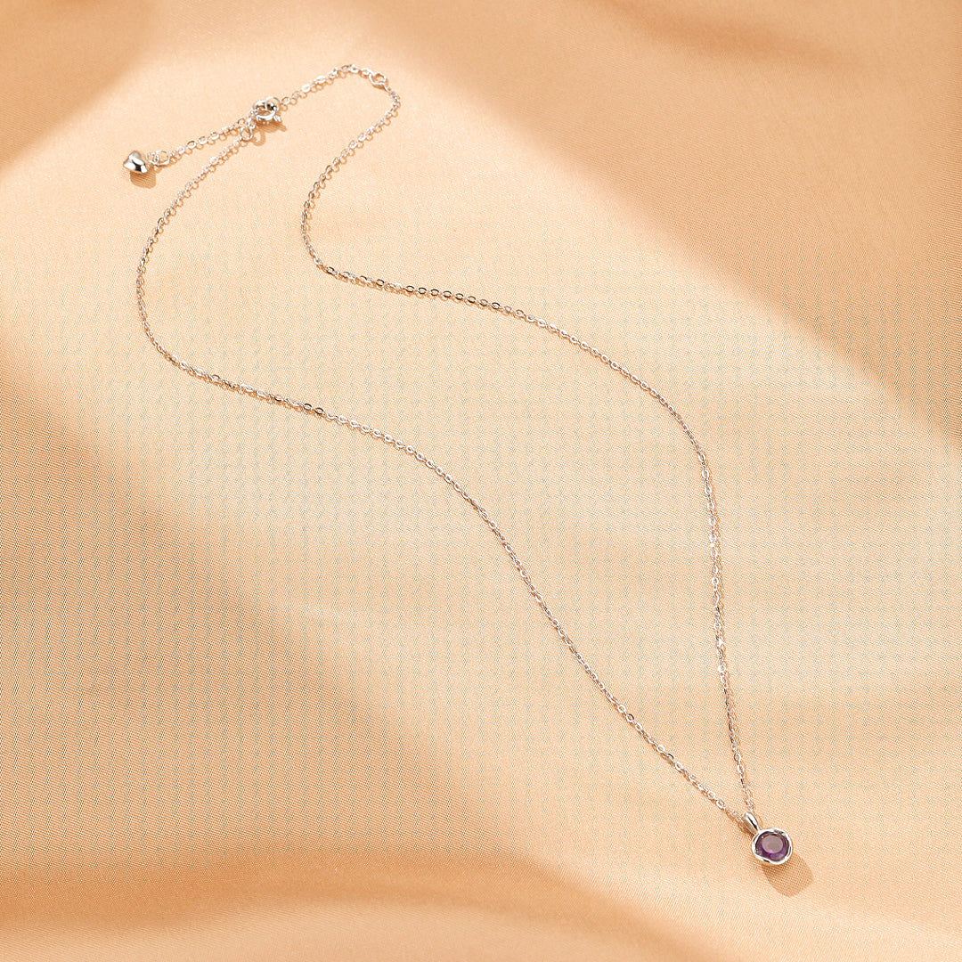 Collier Citrine/Améthyste – Halo Solaire, Argent Plaqué Or