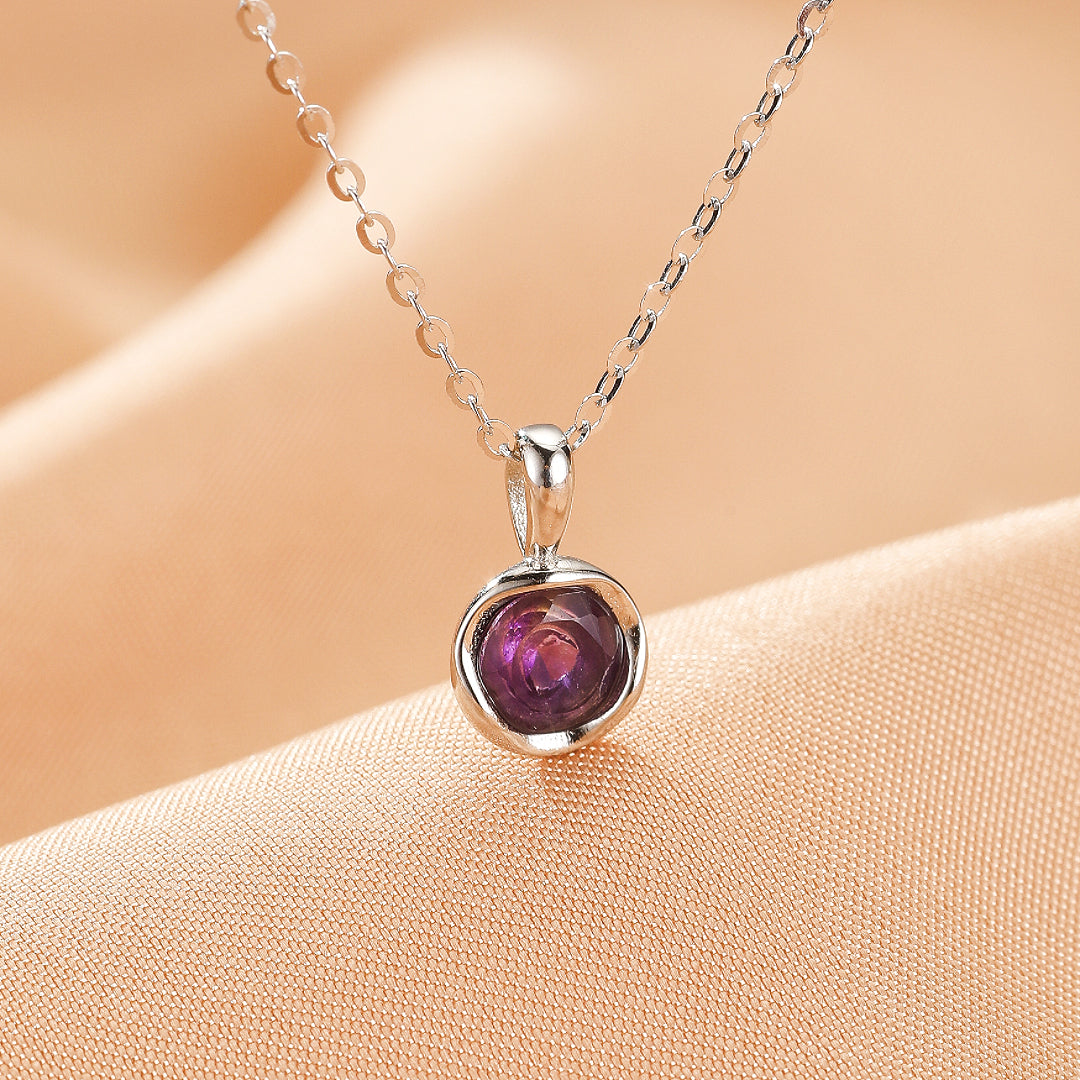 Collier Citrine/Améthyste – Halo Solaire, Argent Plaqué Or