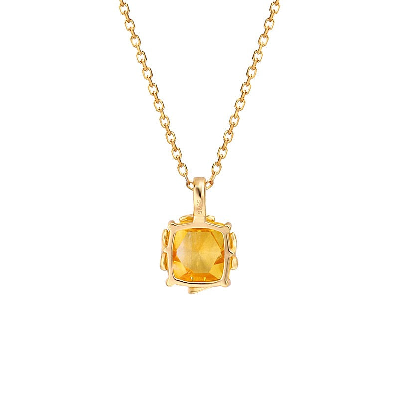 Collier Citrine – Rayon de Miel, Argent Plaqué Or