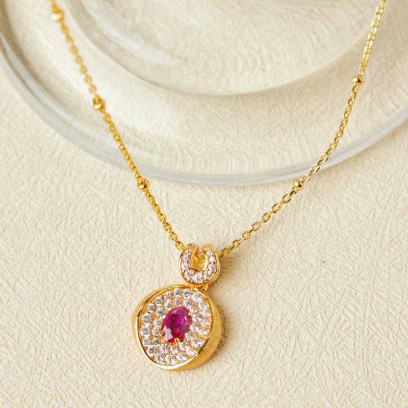 Collier Cornaline – Flamme Énergisante, Argent Plaqué Or