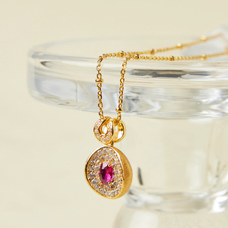 Collier Cornaline – Flamme Énergisante, Argent Plaqué Or