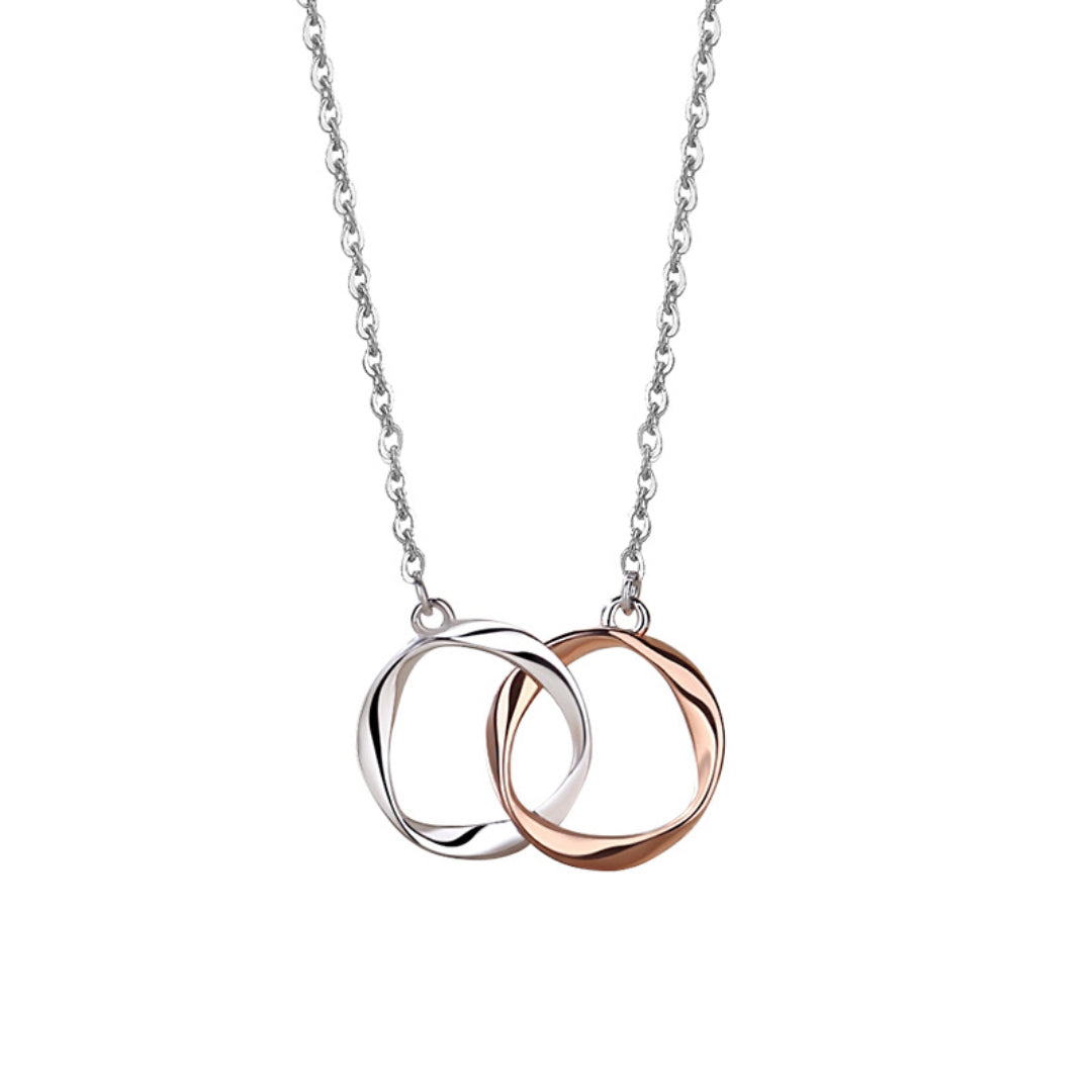 Collier Couple – Anneaux Unis, Argent