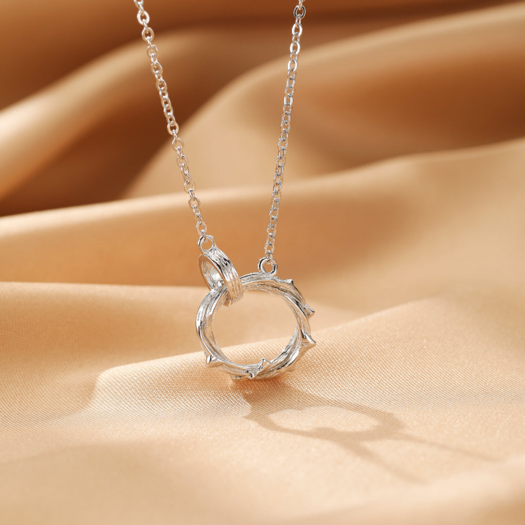 Couple Necklace – Raw Link, Silver