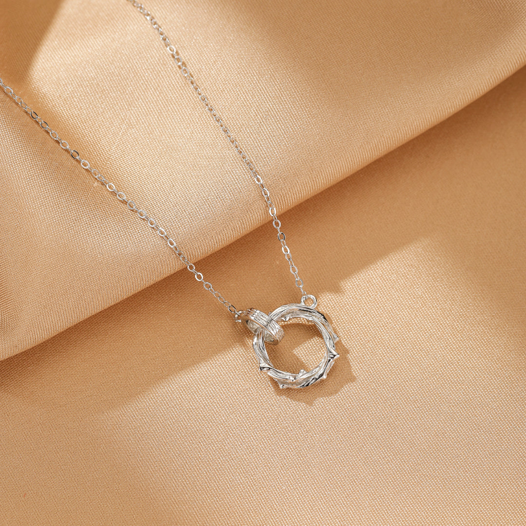 Couple Necklace – Raw Link, Silver