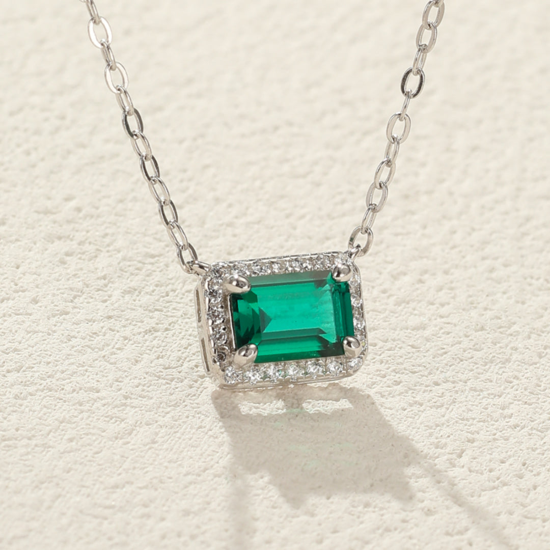 Collier Émeraude – Cœur de Forêt, Argent 925