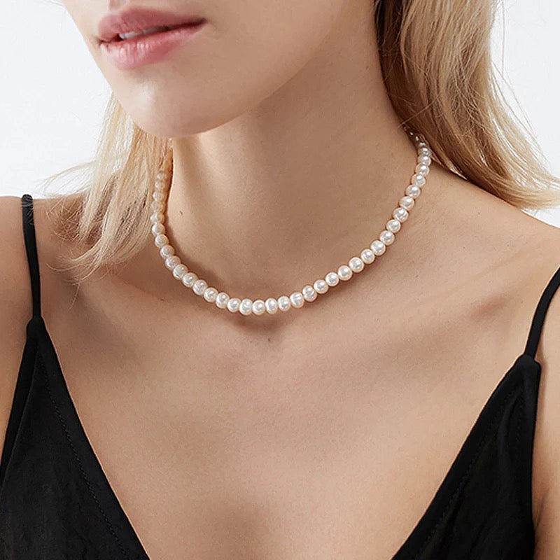 Collier en Perle d'Eau Douce – Aurore, Argent 925