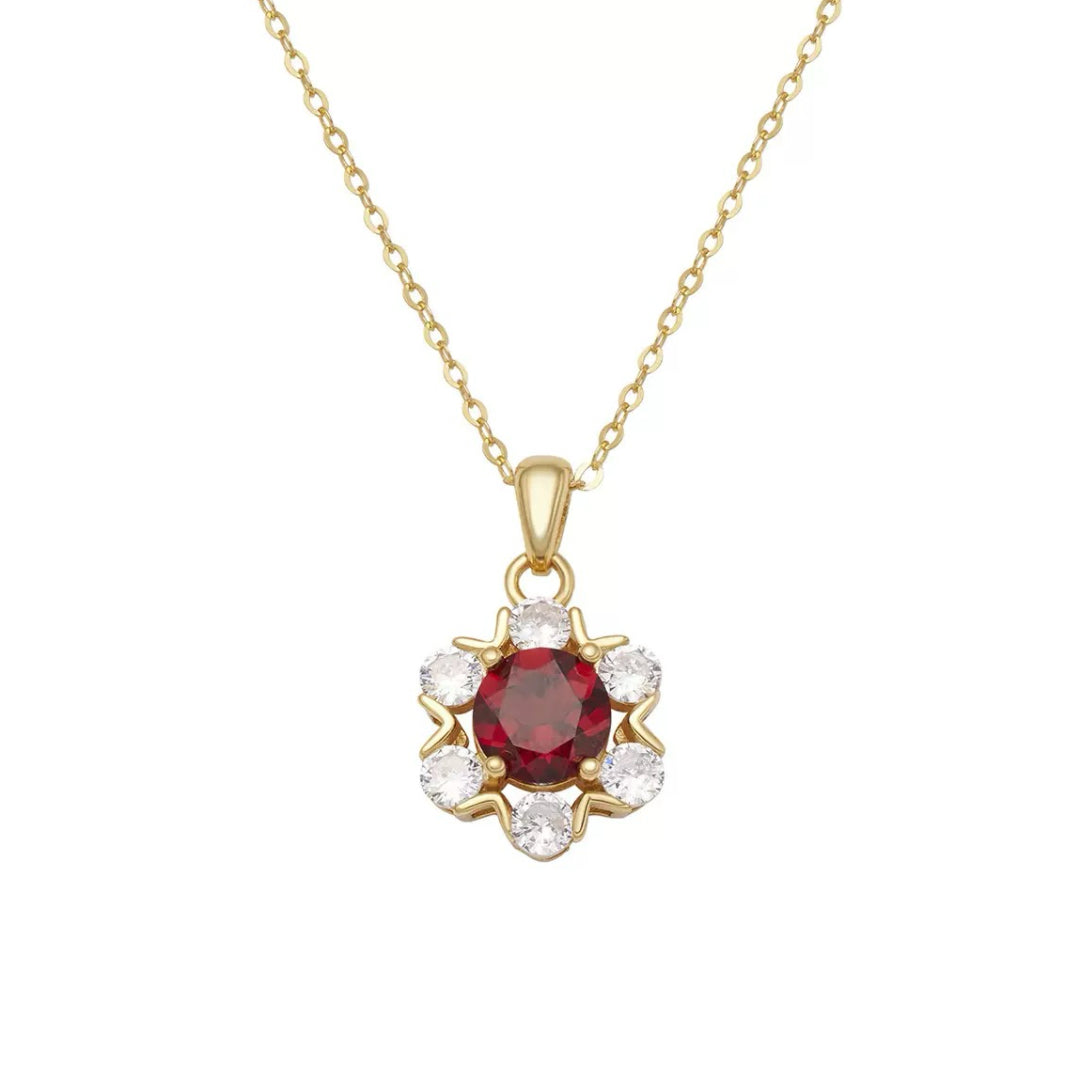 Collier Grenat – Reflet Majestueux, Argent Plaqué Or