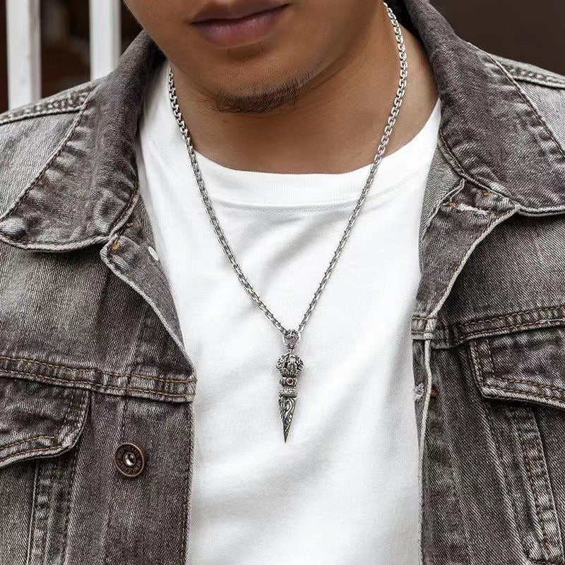 Collier Homme – Balise du Brave, Argent