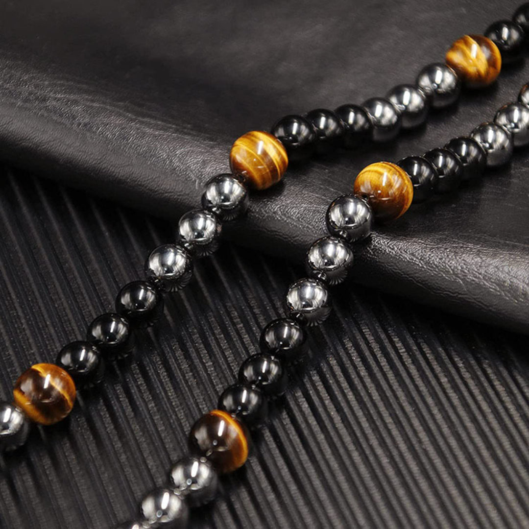 Men's Hematite and Tiger's Eye Necklace – Tactical Line